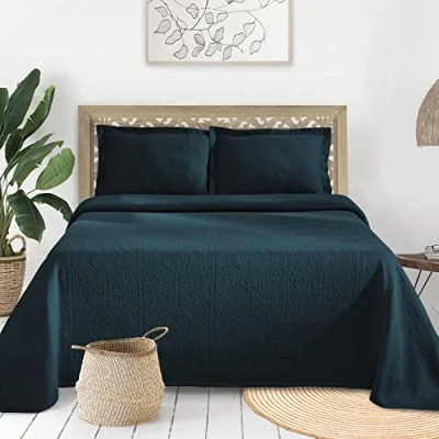 Image of Superior Bedspread, Cotton, Deep Sea, Twin