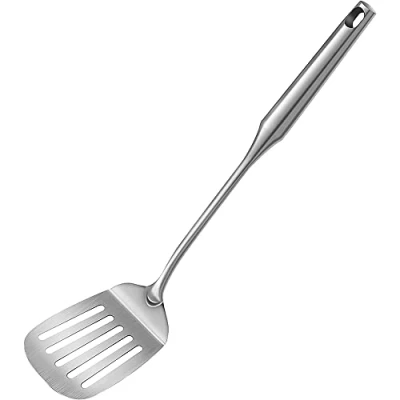 Image of Slotted Turner Metal Spatula, Heavy Duty 304 Stainless Steel Spatula for Cooking, Fish Kitchen Cooking Utensil Baking Flipping Grilling Frying Pancake