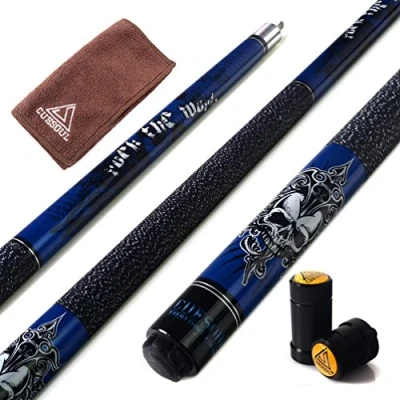 Image of CUESOUL ROCKIN Series 58&quot; 21oz Maple Pool Cue Stick Set with Joint Protector/Shaft Protector and Towel(G405)