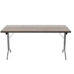 Image of Allegro Folding Table 1600x800 Silver/Grey Oak top Ref OUFT1680SVGO