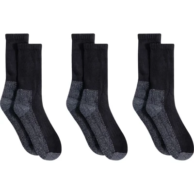 Image of 3 Pair Black Work Wear Socks Men&#039;s 6 11 Mens Workforce