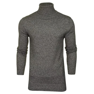 Image of BRAVE SOUL Men’s Jumper High Neck Knitted Long Sleeve Winter Sweatshirt Pullover Top for Men Dark Charcoal Small