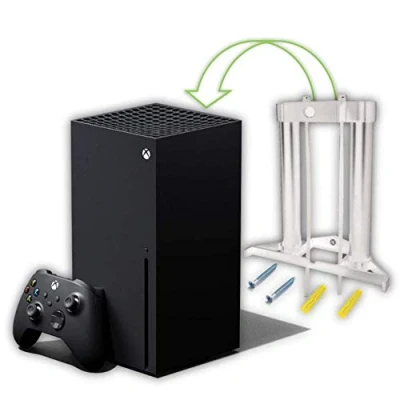 Image of Xbox Series X Wall Mount Bracket Floating Vertical Holder Hidden White
