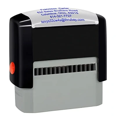 Image of Personalised Stamp (70 x 25mm 5 Lines) Custom Self Inking Rubber Stamps Return Address