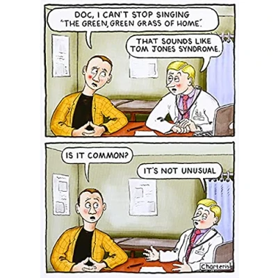 Image of Paperlink Humorous Illustrated Male Birthday Card from The Bottomline Range Tom Jones, It&#039;s Not Unusual for Him