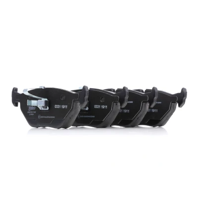 Image of 1164499, 1164501, 34211164499, 34211164501, 34214398213 Brake pad set VALEO 598753 Rear Axle excl. wear warning contact with anti squeak plate