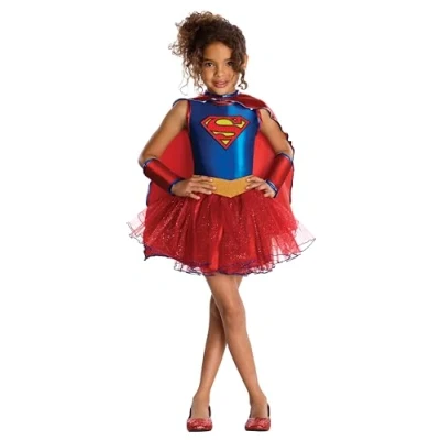 Image of Rubie&#039;s 881627S000 Supergirl Tutu Marvel Heroes Kids Fancy Dress, Multicolour, S