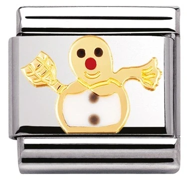 Image of Nomination Classic Gold Snowman Christmas Charms