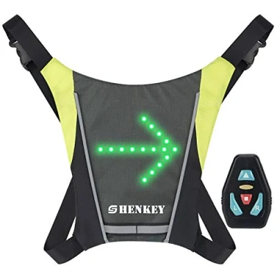 Image of SHENKEY LED Turn Signal Vest,LED Reflective Vest with Direction Indicator Remote Control, Turning Lights, Waterproof, USB Rechargeable,Easy Installation for Cycling Safety Warning Light