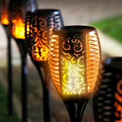 Image of Garden Mile 2X LED Solar Lights Powered Waterproof Torch Patio Dancing Flame Flickering Stake Pathway Lighting Outdoor 60 CM