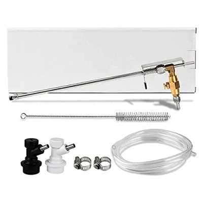 Image of Stainless Steel Beer Gun Bottle Filler Co2 Carbonation Kit, Bottler with Ball Lock Home Brew Bottling Equipment