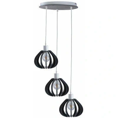 Image of Nicoleta Cluster Pendant Ceiling Light Grey, 32cm, 3x E27