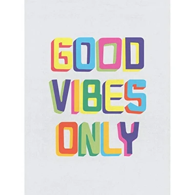 Image of Wee Blue Coo Quote Good Vibes Only Colourful Unframed Art Print Poster Wall Decor 12X16 Inch