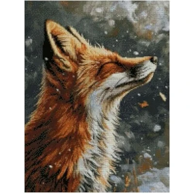 Image of Fox Sideview Cotton Counted Cross Stitch Kits, 14ct Cotton, 150x200 26x36cm Kit