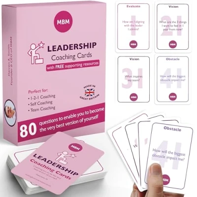 Image of MBM 80 Leadership Coaching Cards. Known as Flash Cards, Emotion Cards &amp; Conversation Starters. Coach Gifts for Managers/Coaches. Use to Know How Talk Anyone in the Business Develop Confidence