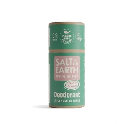 Image of Salt Of The Earth Natural Deodorant Stick Refill Melon &amp; Cucumber, Vegan, Long Lasting Protection, Leaping Bunny Approved, Made in UK, 75 g