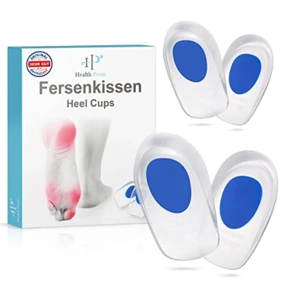 Image of Health Press® Heel Cushions 2 Pairs of Gel Inserts in a Set Dermatologically Tested Silicone Pads Insoles for Shoes Comfortable Professional Shoe