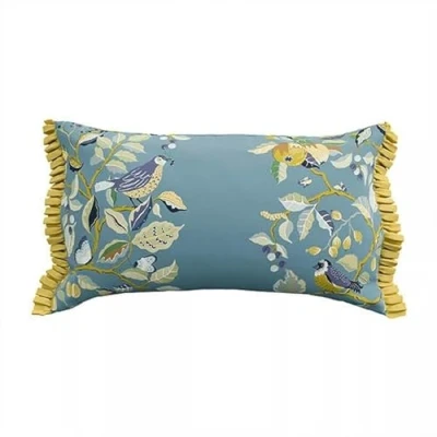 Image of Sanderson for National Trust Kingfisher &amp; Iris Cushion 30X50cm Azure