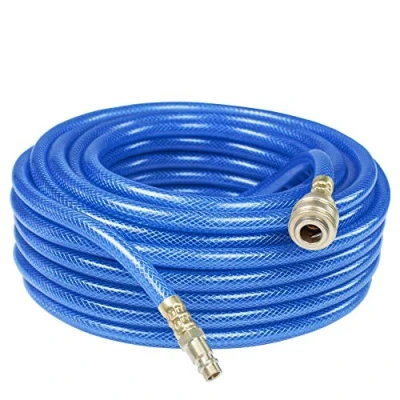 Image of as Schwabe Compressed Air Hose 20 m Max 15 Bar Connection NW 7.2 9 x 3 mm with Polyester Fabric Insert Compressor Quick Release Coupling &amp; Plug Nozzle Blue,