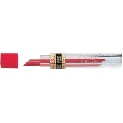 Image of Pentel 0.5mm Coloured Pencil Leads Red (Tube of 12)