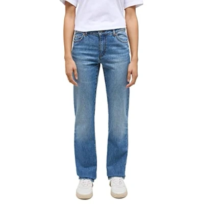 Image of MUSTANG Women&#039;s Style Crosby Relaxed Straight Jeans, Medium Blue 402, 26W x 30L