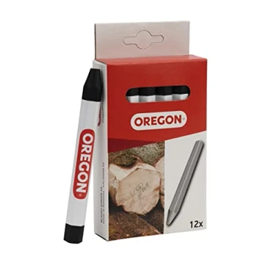 Image of Oregon Multi Surface Marking Crayon Black, Professional 6 Sided Chalk Markers, Writes on Wood, Metal, Stone, Concrete, Tiles, Ceramic, Plastic, Glass &amp; More (Pack of 12) (295365)