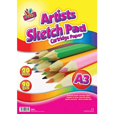 Image of THE ART BOXARTBOX A3 20 Sheets Sketch Pad, White, 5681