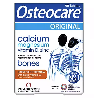Image of Osteocare Original by Vitabiotics. Bone Health formula with Calcium, Magnesium, Vitamin D 3 and Zinc. From UK&#039;s No. 1 Calcium Supplement Brand