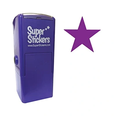 Image of SuperStickers Pre Inked Star Stamp for Teachers in Purple, 28mm