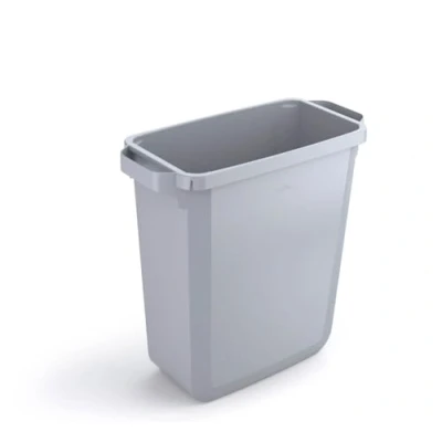 Image of Durable DURABIN 60 Rectangular Waste Bin Grey Litre Capacity Food and Freezer Safe Perfect for Collection or Recycling