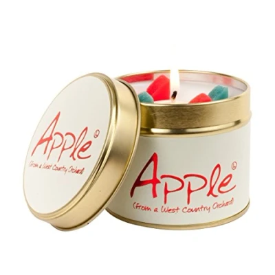 Image of Lily Flame Apple Tin, White, 7.7cm l x w 6.6cm h