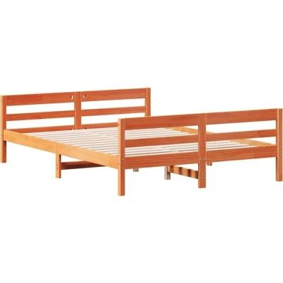 Image of vidaXL Bed Frame without Mattress Wax Brown 120x200 cm Solid Wood Pine
