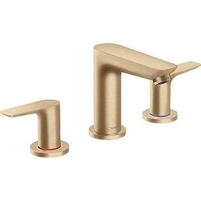 Image of hansgrohe Talis E 3 Hole Washbasin Tap with Pop Up Waste Height 150 mm Brushed Bronze