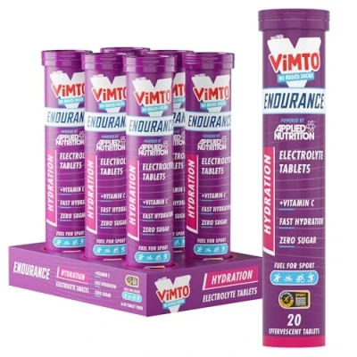 Image of Applied Nutrition Endurance Hydration Electrolyte Tablets 400mg Electrolytes per Serving 120 Effervescent Tablets, Sugar Free, Low Calorie, Added Vitamin C Boost Performance Vimto