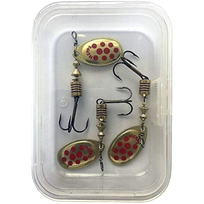 Image of Mepps Aglia Special Trout Fishing Spinner, OR POINTS ROUGES PAR 3, 3