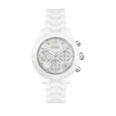 Image of BOSS Analogue Multifunction Quartz Watch for Women with White Ceramic Bracelet 1502630