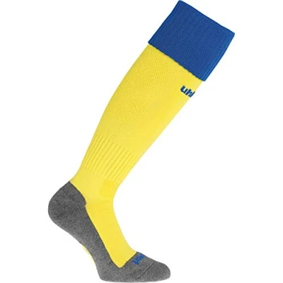 Image of uhlsport Club Socks Men&#039;s lime yellow/azure blue, 28 32