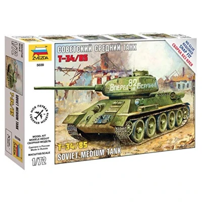 Image of Zvezda 500785039 1: 72 T 34/85 Soviet Medium Tank WWII