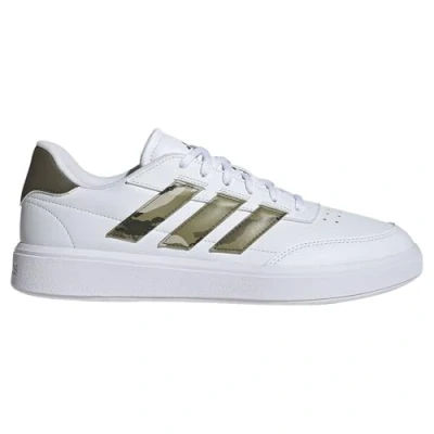 Image of adidas Men&#039;s COURTBLOCK Shoes, Cloud White/Olive strata/Shadow Olive, 7.5 UK
