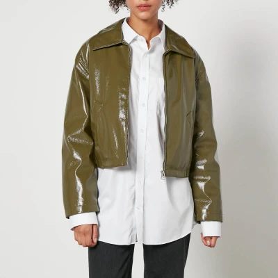 Image of Jakke Naomi Cropped Padded Faux Leather Jacket XL