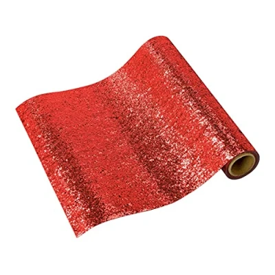 Image of Talking Tables Red Glitter Table Runner Sparkly Tablecloth Decorations for Christmas Tablescape, Xmas, Birthday, Valentine&#039;s Day, Wedding, One Size, LUXE RUN RG