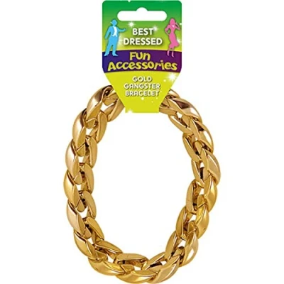 Image of Chunky Gold Gangster Pimp Bracelet Mens Fancy Dress Jewelery