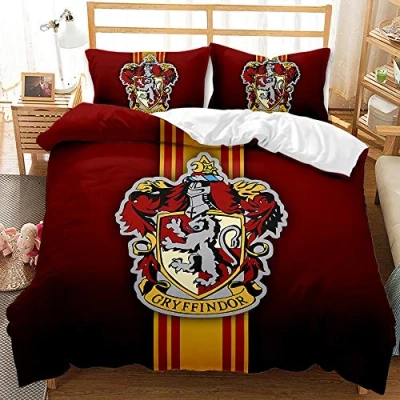 Image of CHAOSE UKB 3 Piece Bedding, 100% Microfiber Harry Potter, School of Magic Bedding Set Soft Duvet Cover and Pillowcase 2 Pieces (pattern 07,Single(135x200cm))