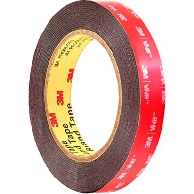 Image of CANOPUS 3M Double Sided Tape (19mm x 3m) Heavy Duty 5952 Waterproof Mounting Tape, Number Plate Sticky Strong for Home Decor, Indoor, Outdoor use, Black