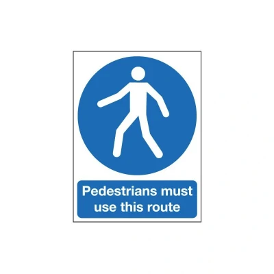 Image of Sitesafe Pedestrians Must Use This Route 400 x 300mm Self Adhesive