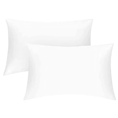 Image of GC GAVENO CAVAILIA 200 Thread Count Egyptian Cotton Pillow Cases Luxury Bedding Soft Covers Envelope Closure 50 x 75 Pillowcases 2 Pack White