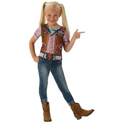 Image of Rubie&#039;s Official Cowgirl T Shirt Book Week Child&#039;s Costume (Small, 3 4 Years)