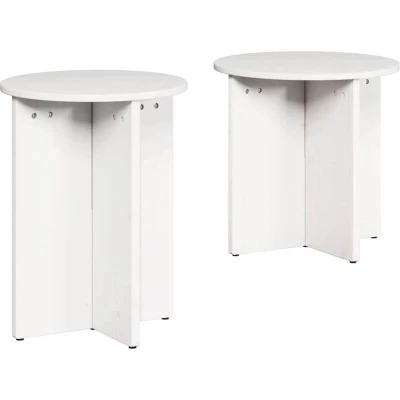 Image of Coffee Table Set 2 pcs White Solid pine wood Vidaxl