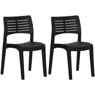 Image of vidaXL Garden Chairs 2 pcs Anthracite Polypropylene