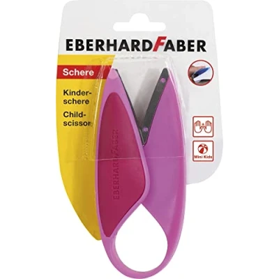 Image of Eberhard Faber 579928 Children&#039;s Scissors for Left Handers and Right Ideal Cutting Crafts with Toddlers Pink
